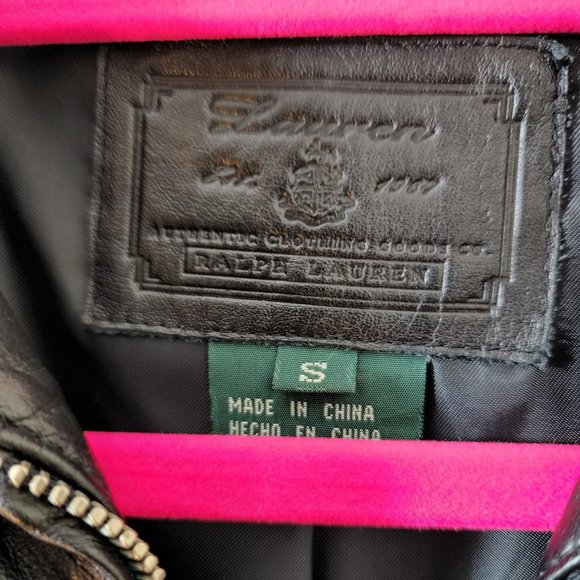 Vintage Lauren Ralph Lauren Leather Jacket Small - Picture 4 of 16